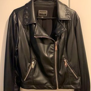 Guess mortar cycle leather jacket
